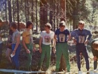 pm-viesti Mynämäki 1976 01  Markku Andelmaa, Pertti Pelto-Huikko, Jussi Salusvuori ja Markku Sipponen (HaHa) V-S pm-viestin lähdössä Mynämäellä 23.5.1976