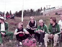 Solo Norja 1983 05  Ankkurin viestijoukkue Mikko Mannonen, Antti Iisalo, Ilkka Saarimäki, Pasi Ternola, Jussi Salusvuori ja Jukka Kivinen SOLO-viestissä Norjassa 7.8.1983