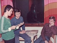Leiri Naarila 1976 02  Markku Kari, Matti Mkinen ja Jussi Salusvuori Ankkurin leirill Naarilassa 4.12.1976