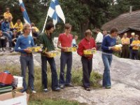 Turunmaan rastiviesti Askainen 1977 08  Jukka Kivinen, Olli Knaapi, Harri Laine, Pertti Pelto-Huikko, Juhani Kari Turunmaan Rastiviestiss Askaisissa elokuussa 1977.