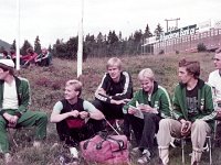 Solo Norja 1983 05  Ankkurin viestijoukkue Mikko Mannonen, Antti Iisalo, Ilkka Saarimki, Pasi Ternola, Jussi Salusvuori ja Jukka Kivinen SOLO-viestiss Norjassa 7.8.1983