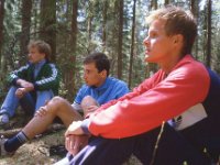 V-S pm-viesti Metsamaa 1985 23  Antti Iisalo, Markku Kaartinen ja Pekka Nikulainen Varsinais-Suomen pm-viestiss Metsmaalla 26.5.1985