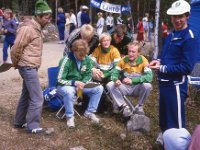 V-S pm-viesti Metsamaa 1985 26  Matti Mkinen, Antti Iisalo, Carrick von Schoultz, Pasi Ternola, Rauno Vuori, Ari Paganus ja Reijo Hannus Varsinais-Suomen pm-viestiss Metsmaalla 26.5.1985